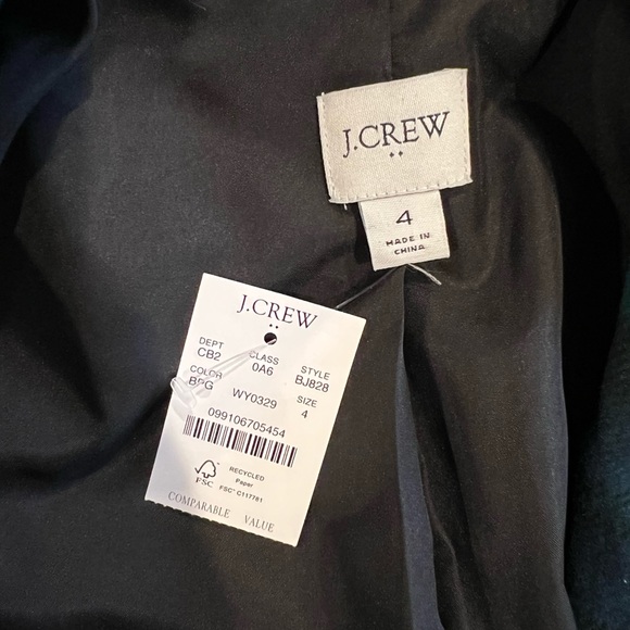 J. Crew Jackets & Coats Jcrew Black Watch Plaid Blazer With Gold